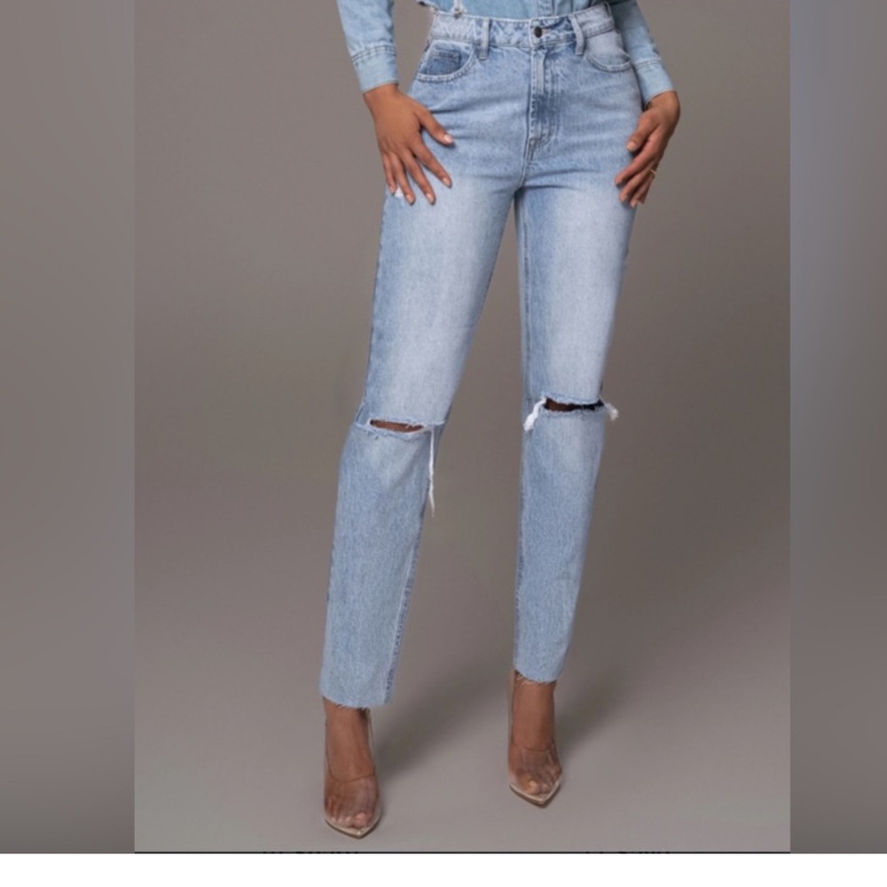 Jluxlabel Blue Distressed Women Jeans sz 7